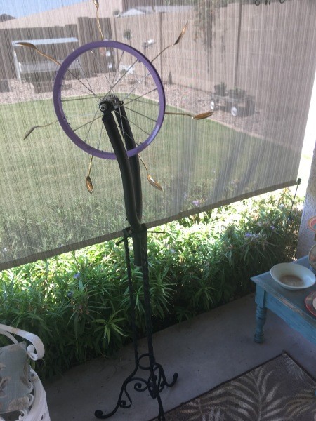 The completed Kinetic Wind Spoon Sculpture