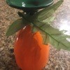 The finished pumpkin candle holder.