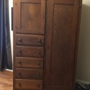 A wooden chifforobe.