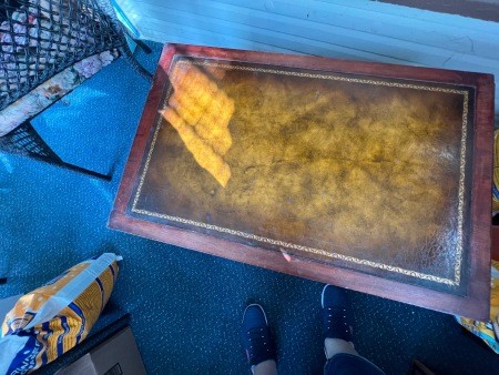 The top view of the table.