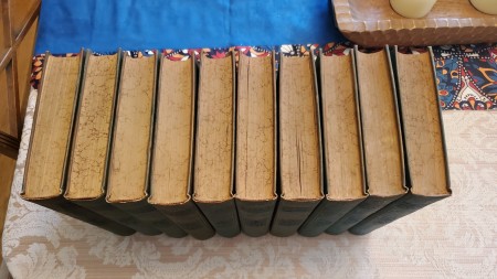 A top view of the set of encyclopedias.