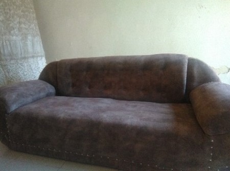 A brown sofa.