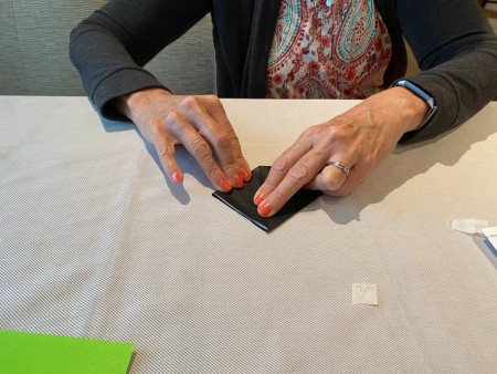 Folding the flower petals.