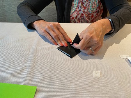 Folding the flower petals.