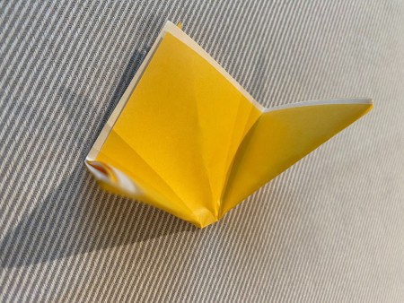 Folding the center of the flower.