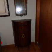 A small wooden cabinet.