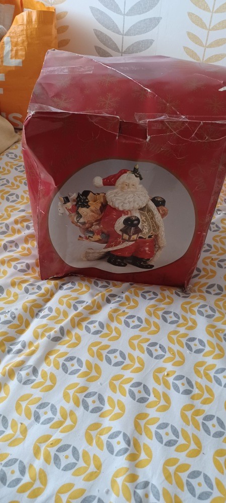 A box containing an ornament