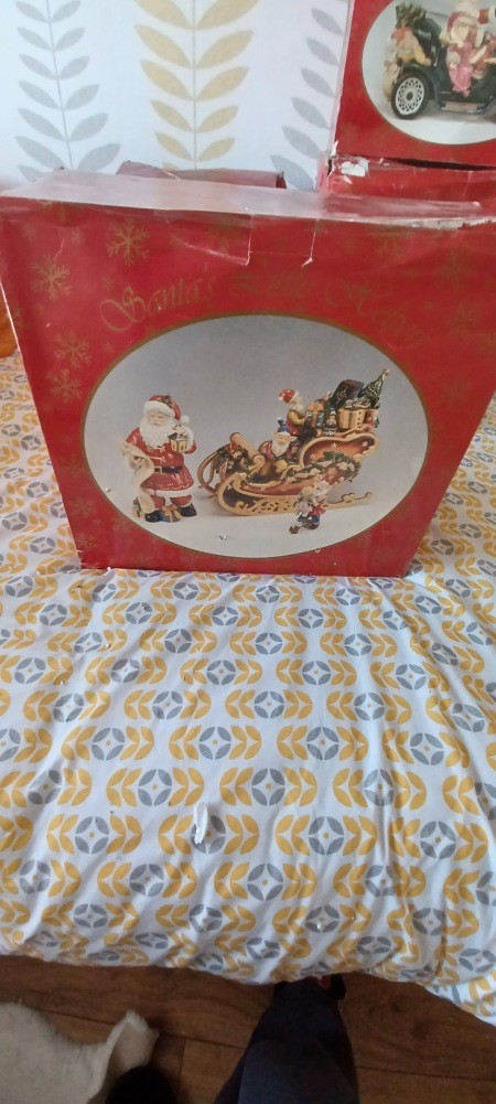 A box holding an ornament.