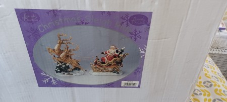 A box holding ornaments.