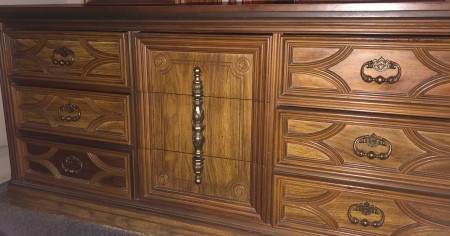 A wooden dresser.