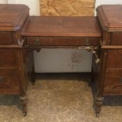 A wooden dressing table.