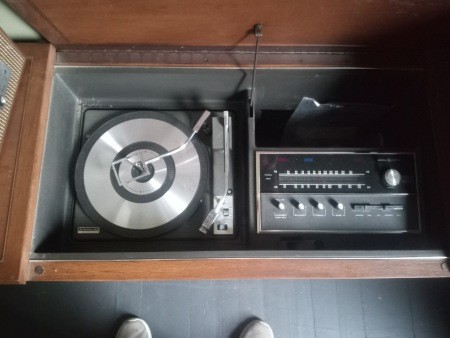 The record player and controls.