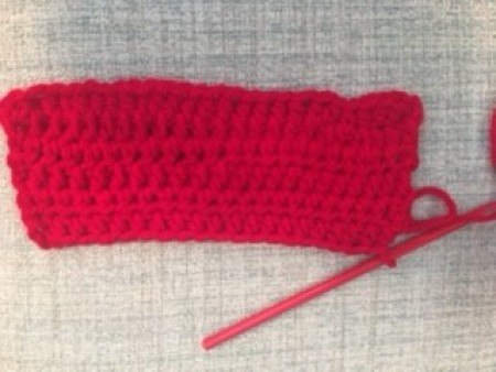 Crocheting a rectangle.