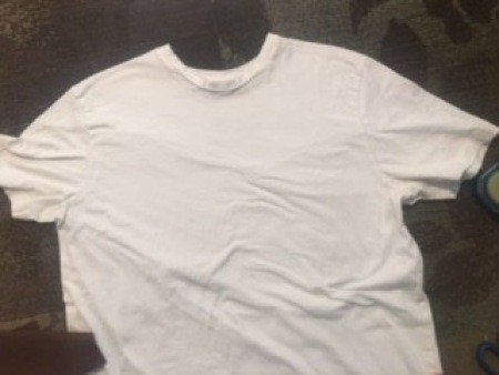 A plain white T-shirt.
