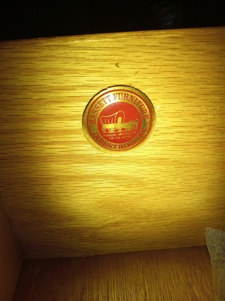 The Bassett seal inside one of the drawers.