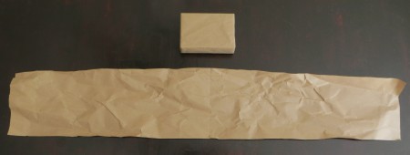 A long piece of packing paper.