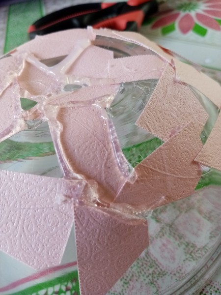 Glueing the cardstock together.