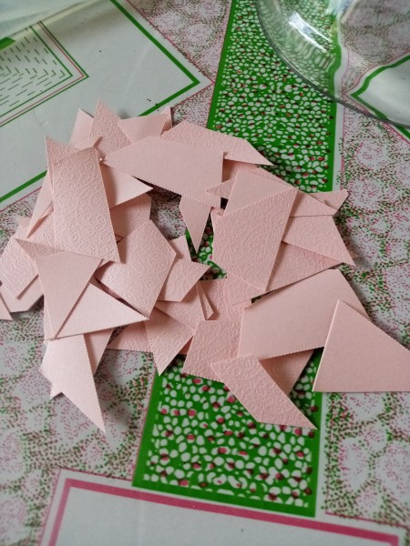 Scraps of different sized cardstock.