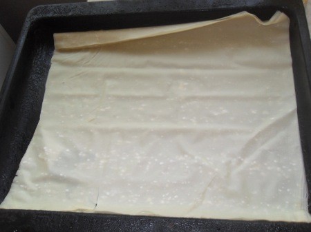 A sheet of phyllo pastry.