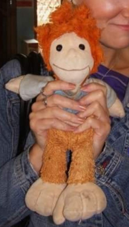 A stuffed monkey toy.