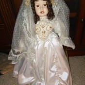 A porcelain bridal doll.