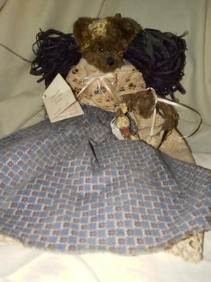 A decorative stuffed bear.