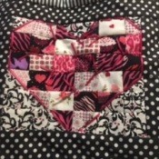 The completed heart quilt.