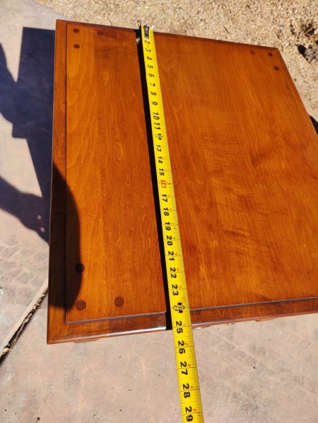 The measurement of the top of the end table.
