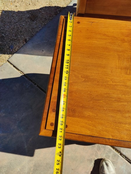 The measurement of the top of the end table.
