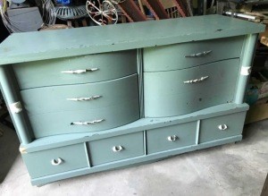A painted dresser.