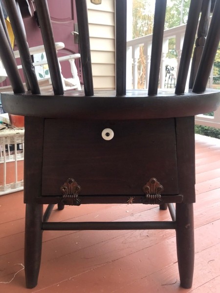 A wooden potty chair.