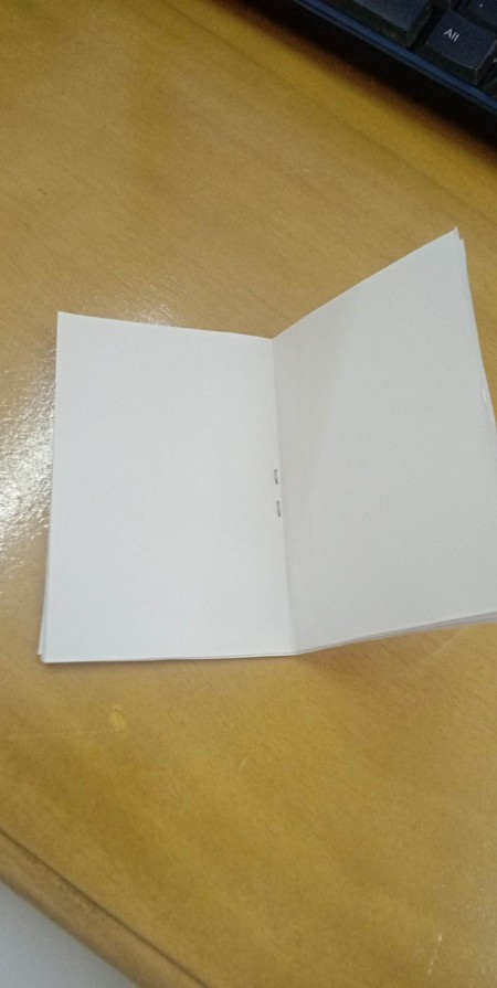 Stapling the center of the notes to make a small book.