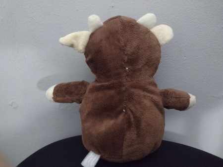 The backside of a stuffed animal.