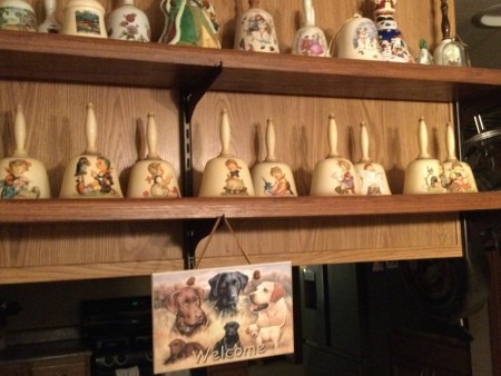 A collection of ceramic bells.
