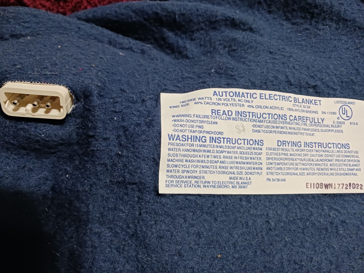 Auto Heating Blanket Power Cord Inquiry? ThriftyFun