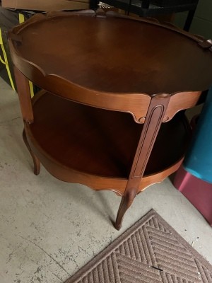 A round wooden end table?