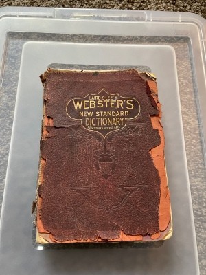 An old copy of a dictionary.