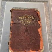An old copy of a dictionary.