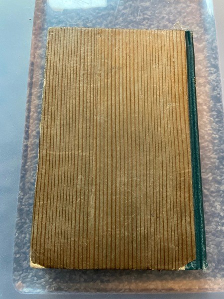 The back cover of a book.