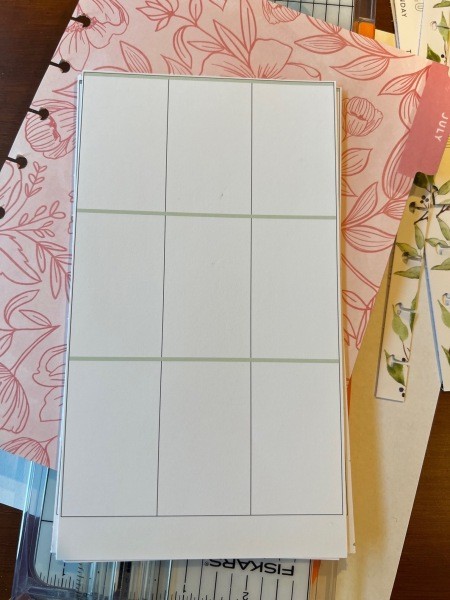 Pages cut out of the planner.