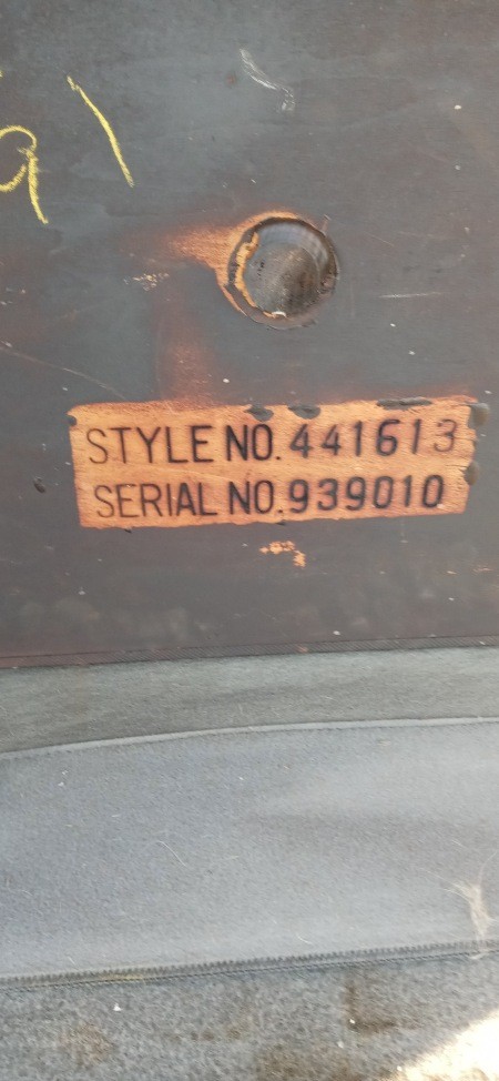 Information on the back of a cedar chest.