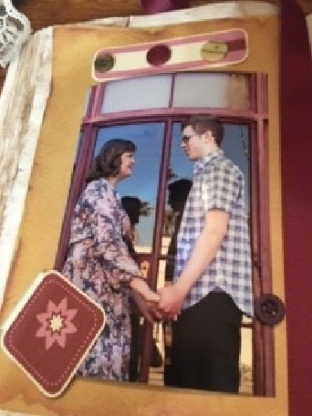 One side of the book frame.