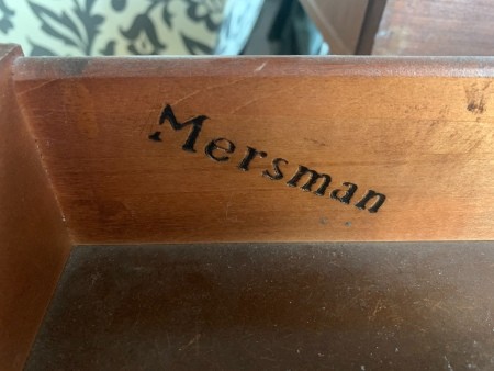 A Mersman marking in a drawer.