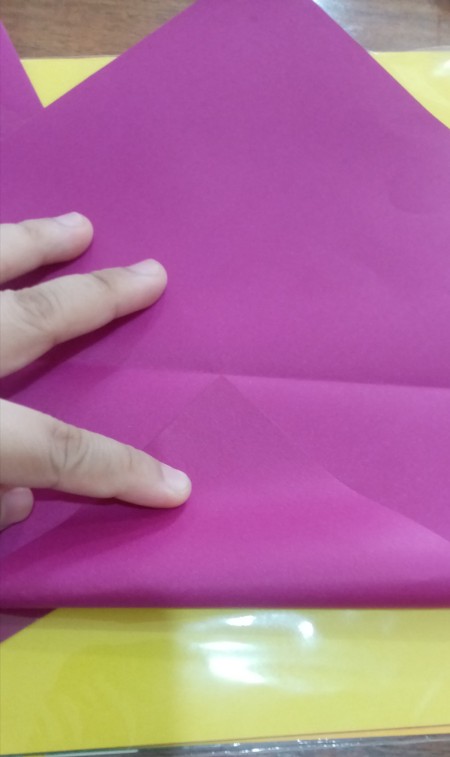 The paper folded in half.