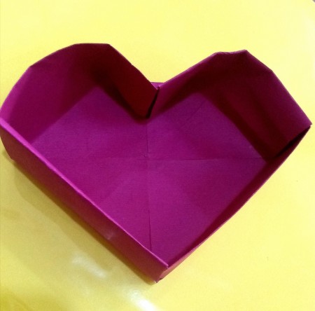 The heart shaped origami box.
