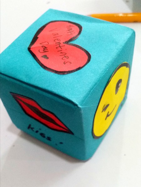 Decorating the outside of the box.