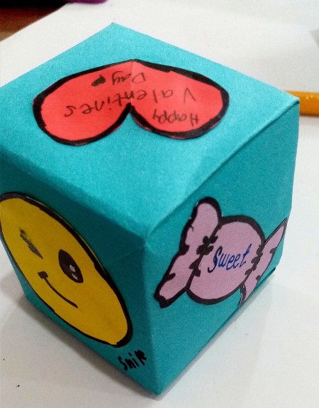 Decorating the outside of the box.