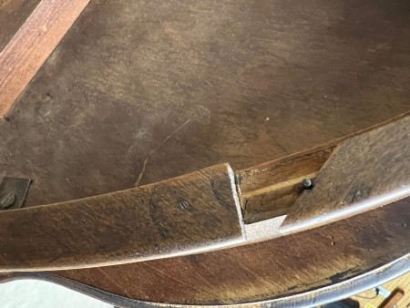 The underside of the table.