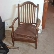 An antique wooden chair.