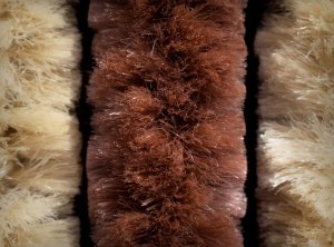 Three colors of faux fur.
